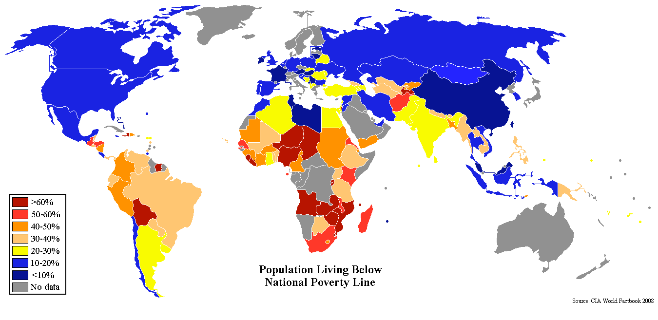 Саяногорск Инфо - percent_poverty_world_map.png, Скачано: 14