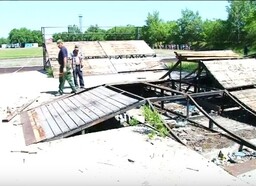 В Саяногорске разбирают городок экстремальных видов спорта