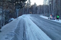 В Хакасии женщина на иномарке улетела с трассы в кювет и врезалась в дерево