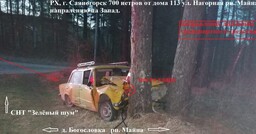 Водитель погиб, протаранив дерево