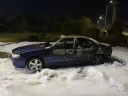 В Черногорске пожарные тушили автомобиль