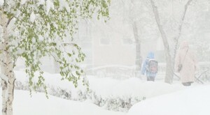 В Саяногорске из-за снега ухудшилась дорожная обстановка