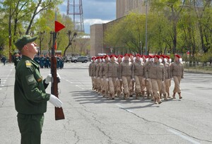 Кадеты и юнармейцы Хакасии принимают участие в генеральной репетиции парада Великой Победы