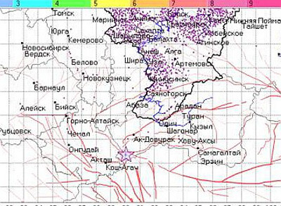 Два землетрясения произошло в соседних с Хакасией регионах