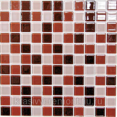 Мозаика - Бонапарт  -Стеклянная мозаика Brown mix 300*300                      Цена -225руб/шт